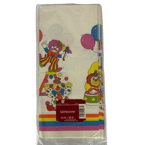 Vintage Hallmark Clown Party Tablecover 54x96 Set Of 2